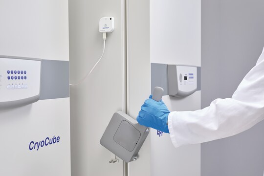 Two Eppendorf CryoCube_REG_ F440h Ultralow temperature freezer (ULT) side by side which are usable for longterm storage of samples
