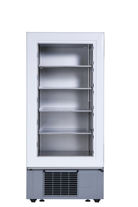 View into empty Eppendorf CryoCube® F440h Ultralow temperature freezer (ULT)