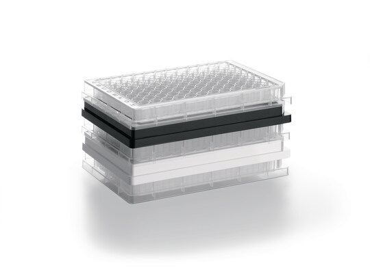 Selection of microplates stacked on top of each other