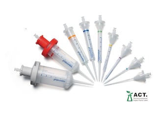 Combitips® advanced positive displacement ppette tips for Eppendorf Repeater® multi-dispenser pipettes are available in nine different volume sizes