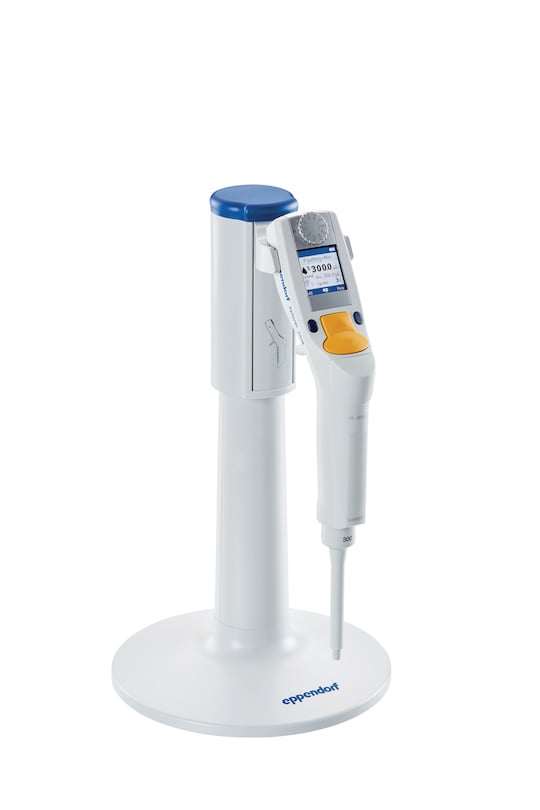 Charger Stand 2 with an Eppendorf Xplorer® electronic pipette
