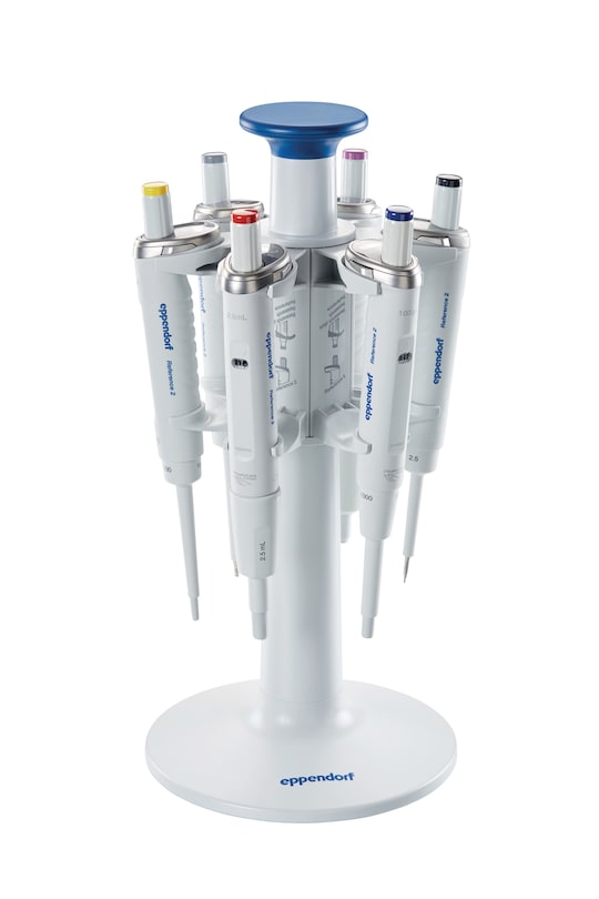 The Pipette Carousel 2 with space for up to six Eppendorf pipettes