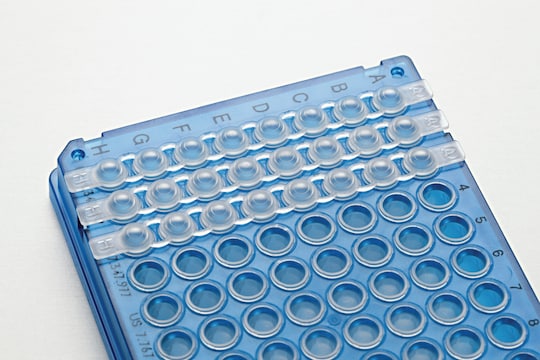 A 96-well plate with Masterclear® Cap Strips