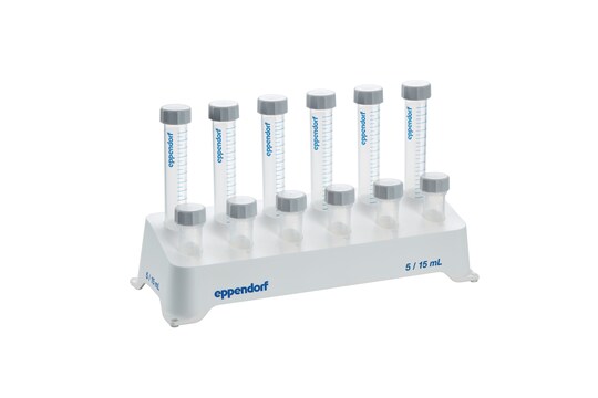 Tube Rack for 5.0/15 mL tubes frontal, with tubes, white background