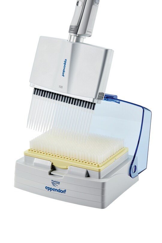 Eppendorf 16- and 24-channel pipette options and epT.I.P.S. 384® pipette tip box