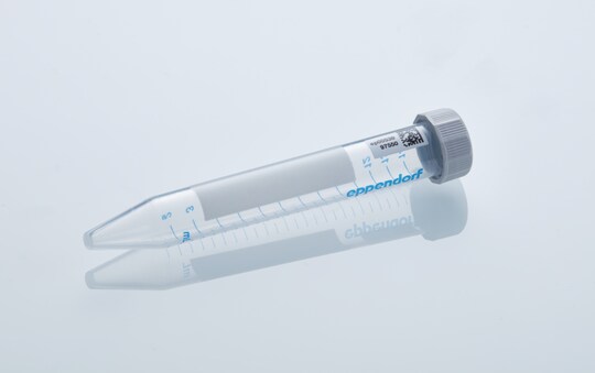 15 mL conical tube with Eppendorf SafeCode barcode label to ensure safe sample identification