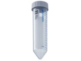 50 mL conical tube with Eppendorf SafeCode barcode label to ensure safe sample identification
