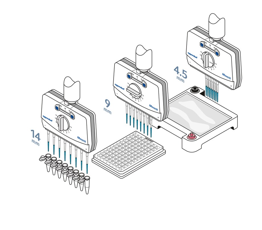 Illustration highlighting the transfer of samples from tubes to a 96-well plate or agarose gel