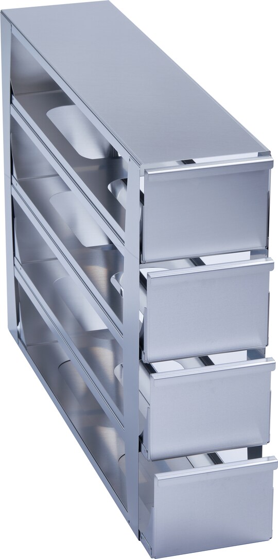 Metal drawer rack MAX for (4.0 in/ 102 mm) storage boxes in Eppendorf ULT freezer (3-compartment) - (6001072410)