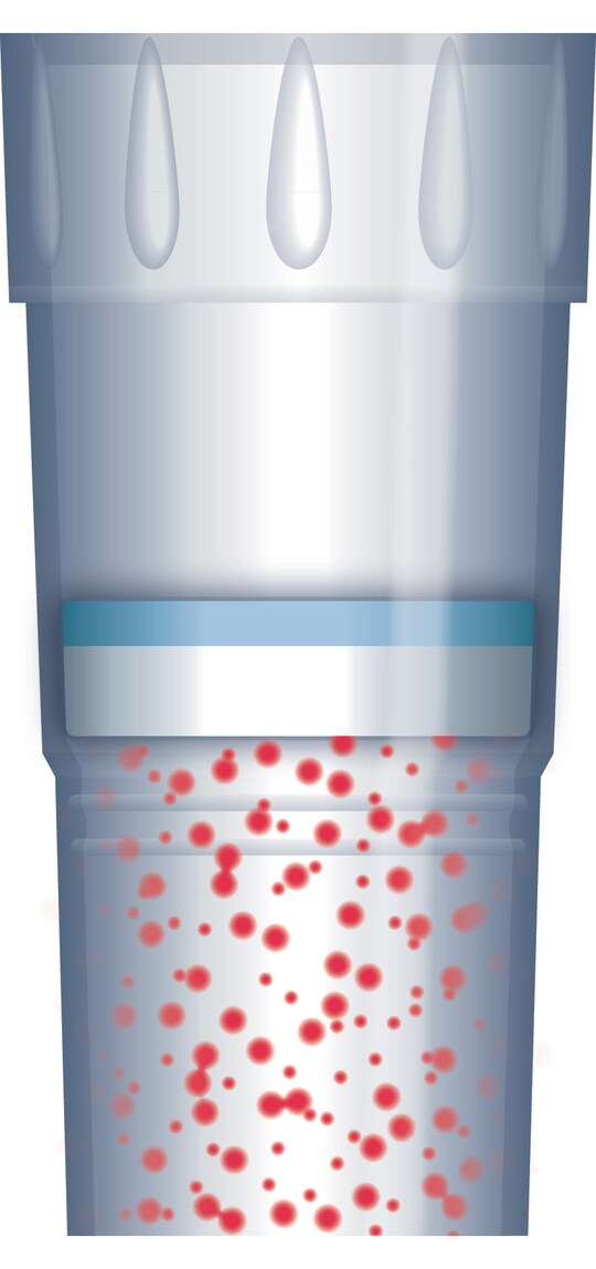 Illustration close-up of ep Dualfilter T.I.P.S.® aerosol shield blocking contamination
