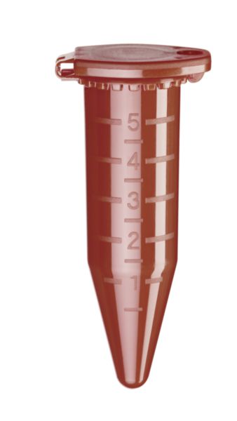 Tubes snap cap, 5,0 mL, PCR clean, amber (light protection), 200tubes