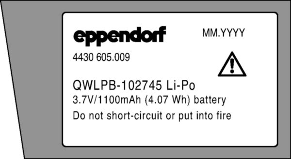Lithium polymer rechargeable battery, for Easypet® 3