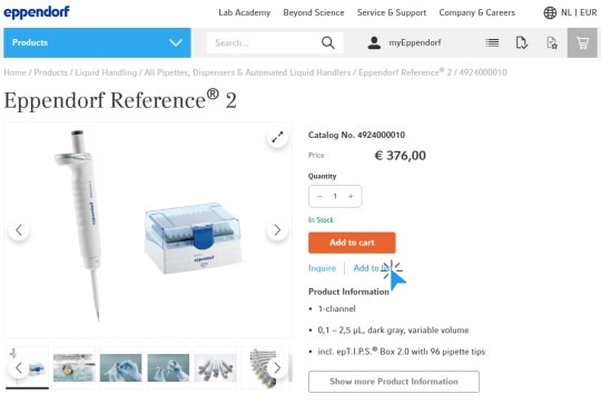 Website User Guide - eShop Features - Eppendorf Australia