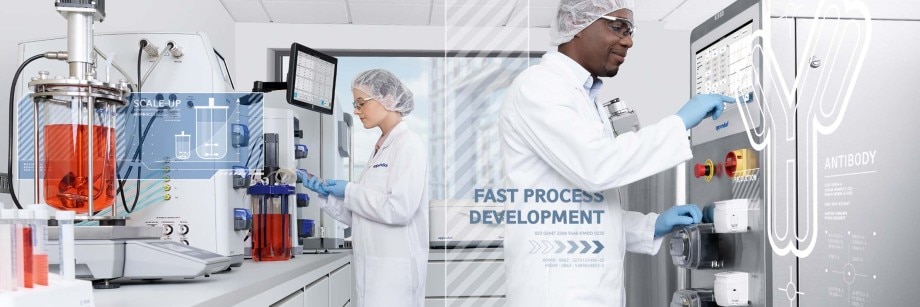 Monoclonal antibody production using scalable bioprocess systems