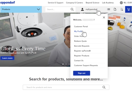 Website User Guide - Account Management - Eppendorf US