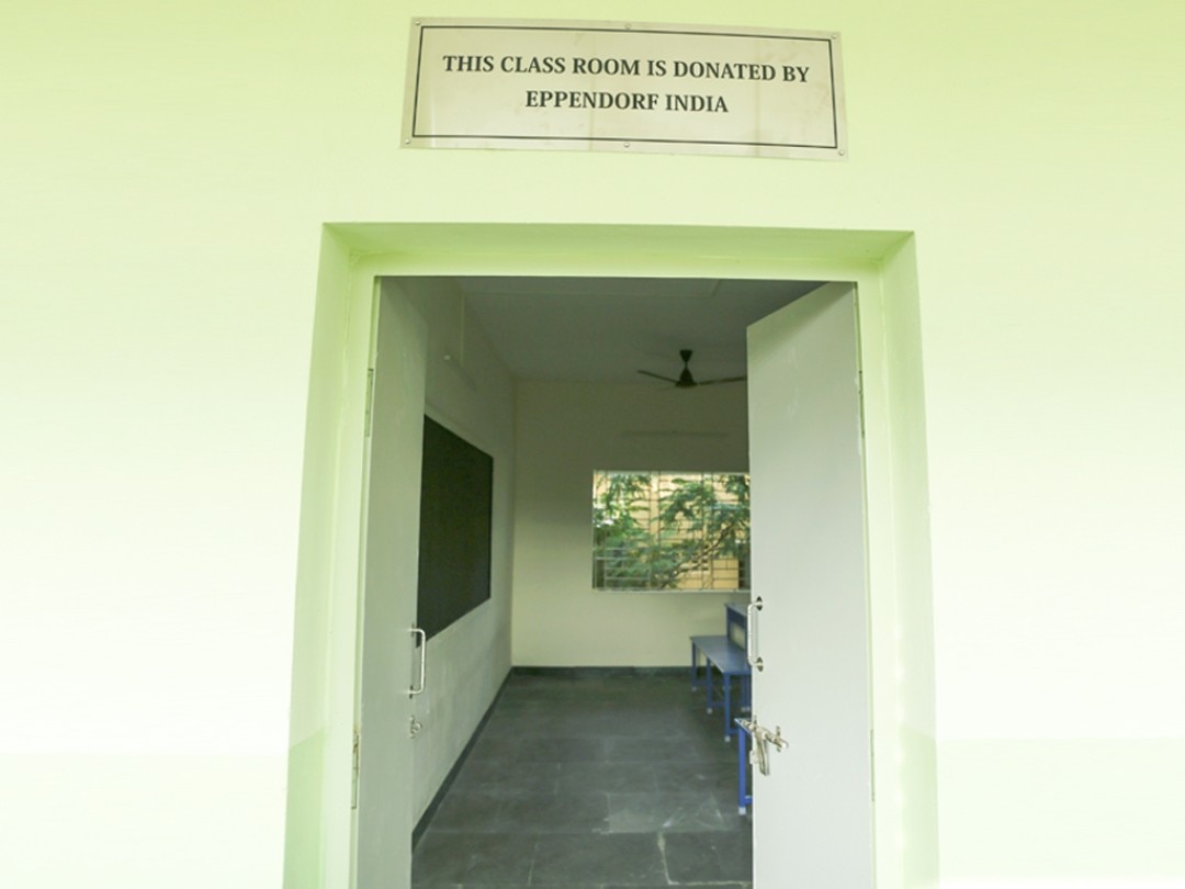 Entry of classroom donated by Eppendorf India