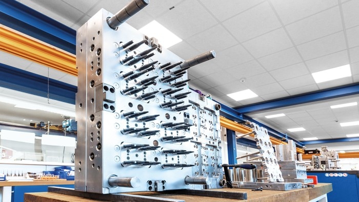 Precision mold production at Eppendorf Showcasing excellence and precision in manufacturing: A close-up view of the precision mold production process at Eppendorf.