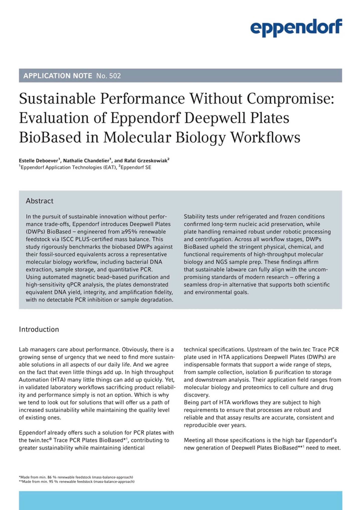 consumables_application_note_502_deepwell_plates_biobased_sustainable_performance_without_compromise_evaluation_eppendorf_deepwe