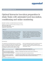 Cover of application note 431 - Optimal bioreactor inoculum preparation in shake flasks with automated seed inoculation, conditioning and online monitoring