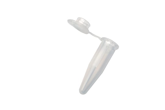 Colorless Flex-Tube® microtube with easy-open lid