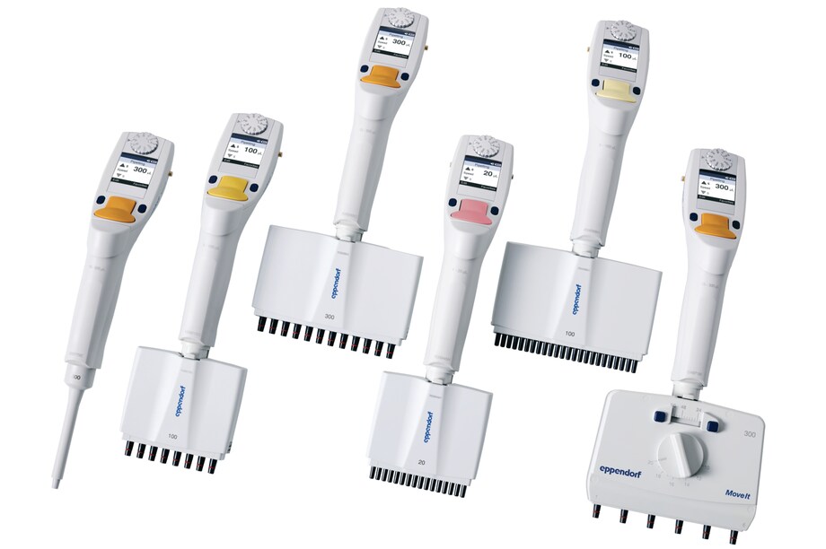The Eppendorf Xplorer_REG_ (plus) electronic pipettes are available as 1-, 8-, 12-, 16-, 24-channel and adjustable tip spacing variant Move It_REG_ Eppendorf Xplorer_REG_ / Xplorer plus single- and multi-channel electronic pipettes