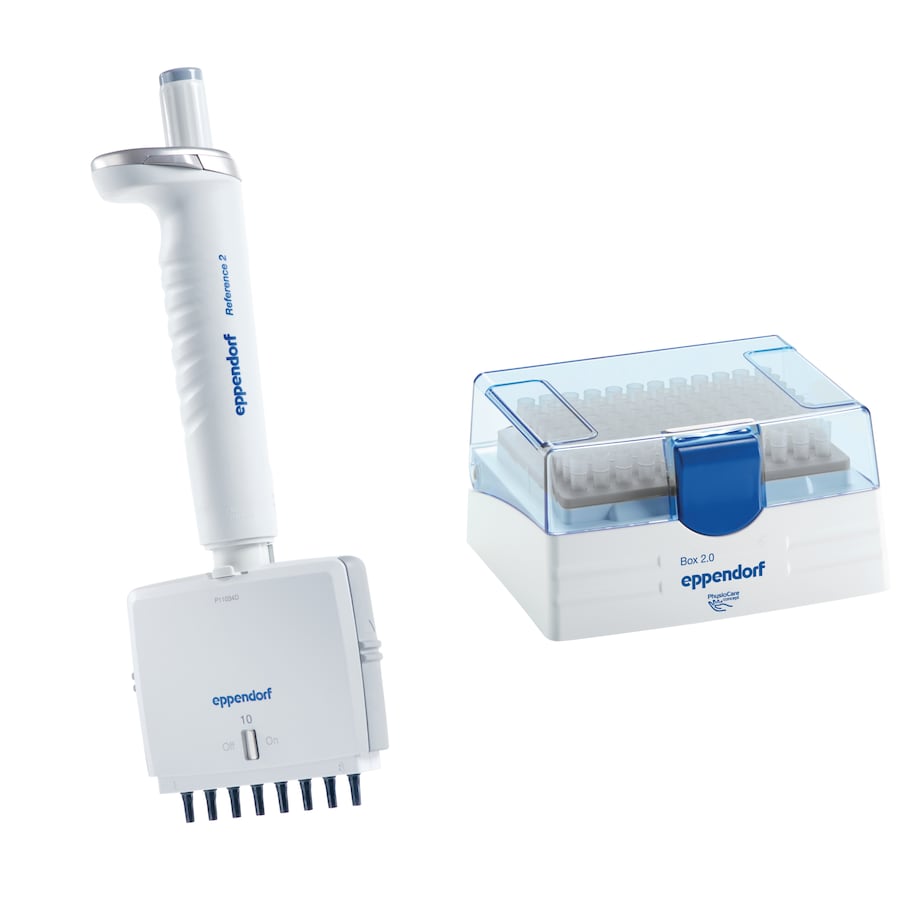 Reference 2 8-channel, 0.5-10 µL, medium grey, incl. epT.I.P.S. Box 2.0 with 96 pipette tips