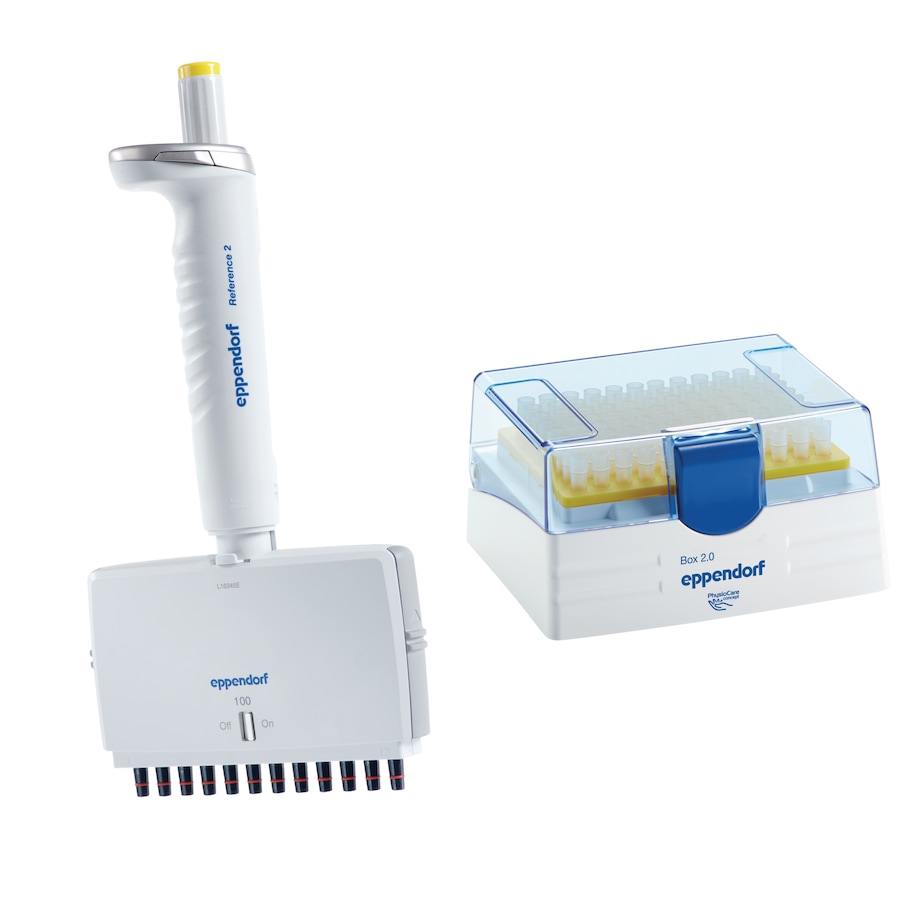 Reference 2 12-channel, 10-100 µL, yellow, incl. epT.I.P.S. Box 2.0 with 96 pipette tips