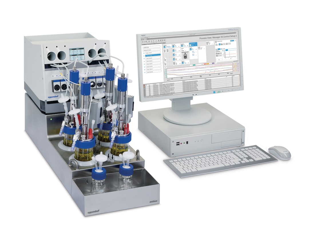 Eppendorf DASbox Mini w konfiguracji mikrobiologicznej z komputerem procesowym
