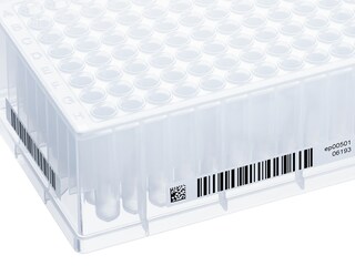 Barcoded Eppendorf DWP 1,000 &micro;L with SafeCode for high-throughput sample handling and longterm storage within ULT freezer
