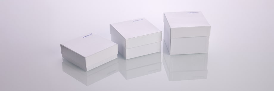 Group of Eppendorf cardboard freezer boxes for different vessel sizes Group of Eppendorf freezer boxes for different vessel sizes, made of cardboard