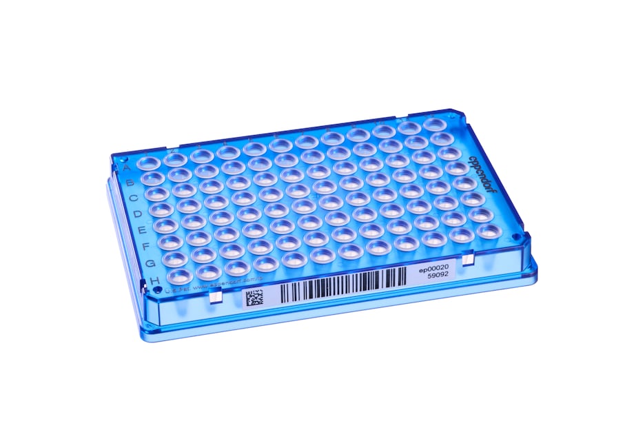 Eppendorf twin.tec PCR plate 96, blue with SafeCode: The product Barcoded Eppendorf twin.tec PCR plate 96, blue with SafeCode for high-throughput sample handling