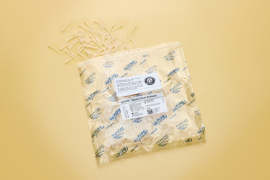 epTIPS BioBased Standard/Bulk 20nL open orange, yellow background