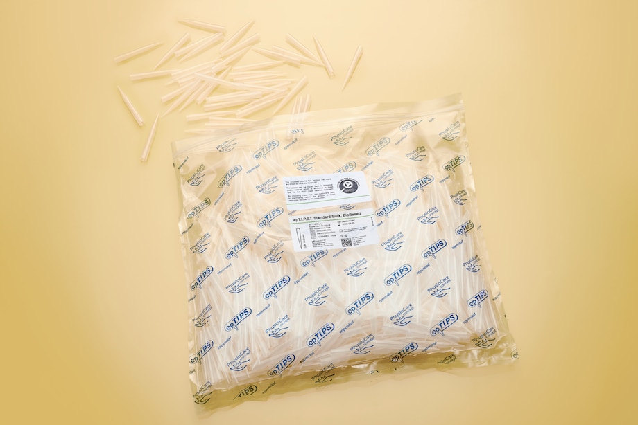 epTIPS BioBased Standard/Bulk 1250nL open orange, yellow background