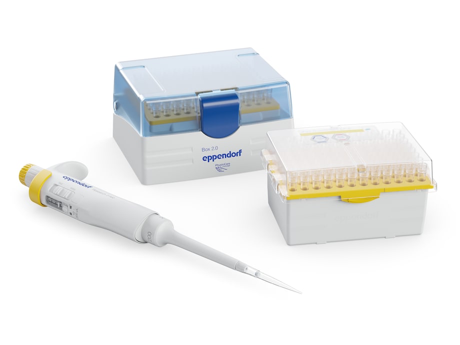 Eppendorf Research® 3 neo 1-channel, 10 – 200 µL yellow, incl. epT.I.P.S. Box 2.0 and ep Dualfilter T.I.P.S. Reload