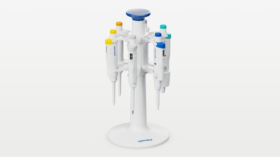 Pipette Carousel 2, white, with 6 Eppendorf Research® 3 neo pipettes