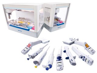 Eppendorf liquid handling and dispensing equipment, including pipettes and automated liquid handlers.
