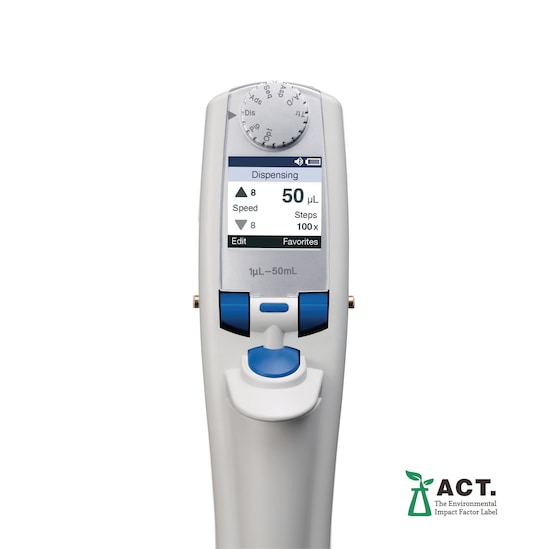 The well-organized display of the Multipette® E3/E3x electronic multi-dispenser pipette from Eppendorf