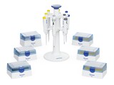 6x Research 3 neo pipettes incl. Pipette Carousel 2 (white), 6x epT.I.P.S.® Box 2.0 (x 96 pipette tips)