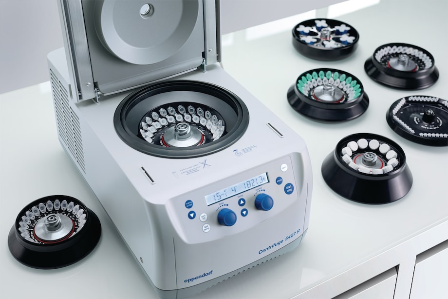 Centrifuge 5427 R con 9 opciones de rotor diferentes La Centrifuge 5427 R ofrece una gran versatilidad con nueve opciones de rotor diferentes