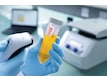 Tubes coniques de 50&nbsp;mL avec une étiquette à code-barres Eppendorf SafeCode garantissant une identification sûre de l’échantillon en main du scientifique et scannée par scanner manuel