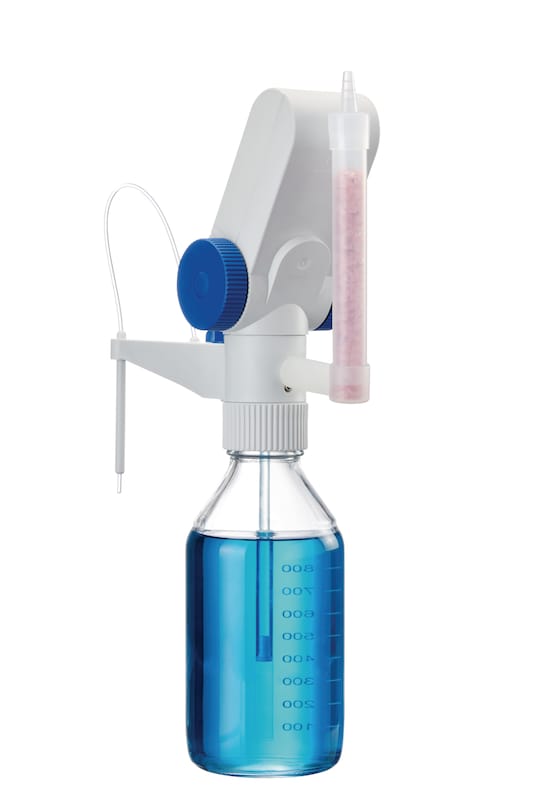 A drying tube is available as accessory for the Eppendorf Top Buret