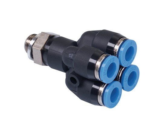 Push-In Tube Connector 4x OD 6 mm, 1x G1/8, male thread