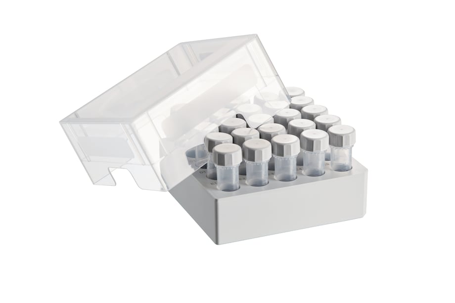 Freezer storage box - 5 mL vessels Eppendorf Storage Box for 5 mL conical tubes for storage in ULT freezers