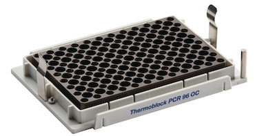 Temperature control and safe piercing of sealed, semi-skirted PCR plates with orientation control using the thermoblock 96 OC for epMotion