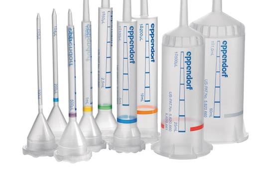 Assortment of Eppendorf Combitips® advanced multi-dispenser pipette tips for Eppendorf Multipette® multi-dispenser pipettes