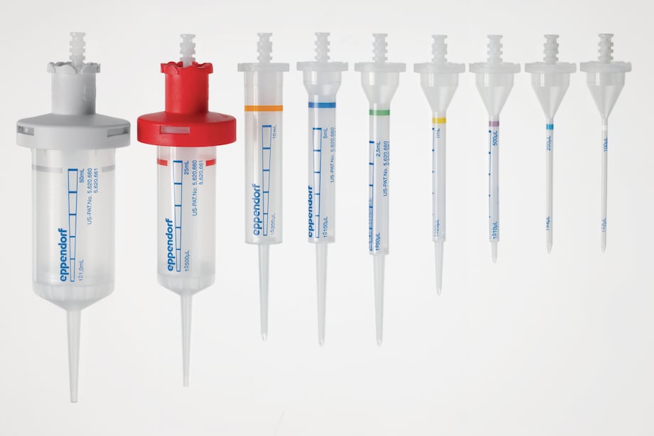Combitips® advanced tips used with the Repeater® E3/E3x multi-dispenser pipettes ensure the correct volume of liquid is dispensed, regardless of density and viscosity.