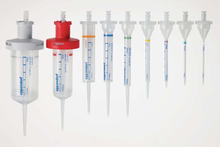 Combitips® advanced tips used with the Multipette® E3/E3x multi-dispenser pipettes ensure the correct volume of liquid is dispensed, regardless of density and viscosity.