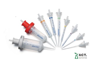 Combitips® advanced positive displacement ppette tips for Eppendorf Multipette® multi-dispenser pipettes are available in nine different volume sizes