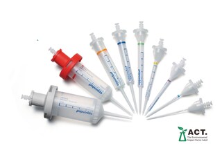 Combitips® advanced positive displacement ppette tips for Eppendorf Repeater® multi-dispenser pipettes are available in nine different volume sizes