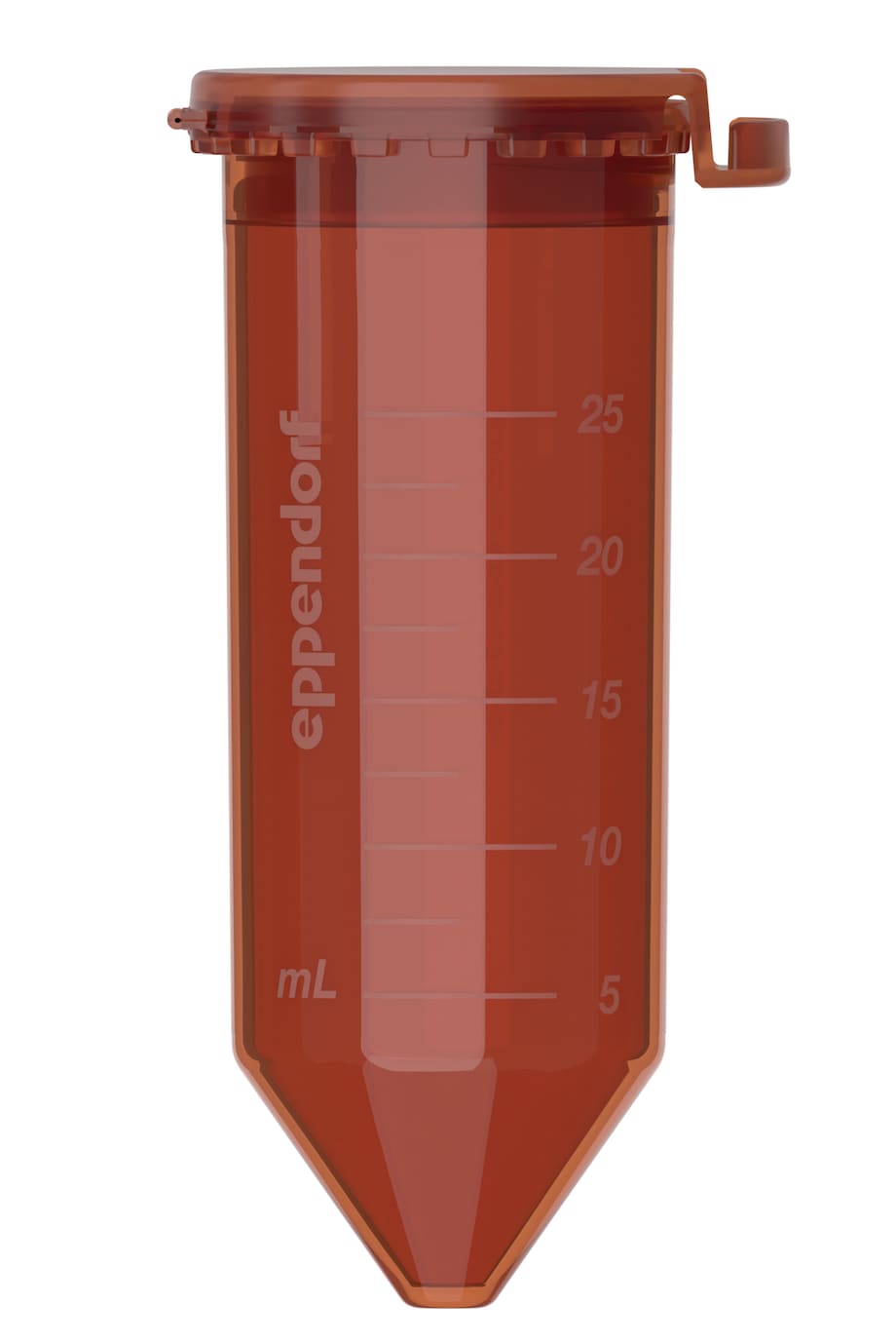 Conical Tube 25 mL snap cap amber closed